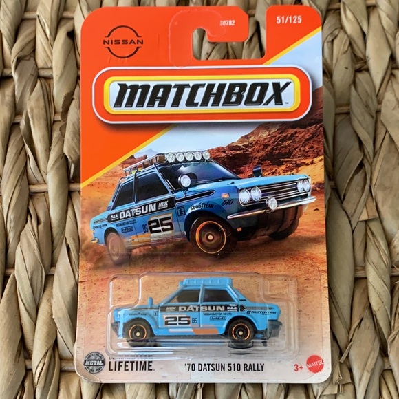 70 Datsun 510 Rally Nissan 1970 Diecast Metal Race Car Matchbox New 2025 Model - Picture 5 of 7